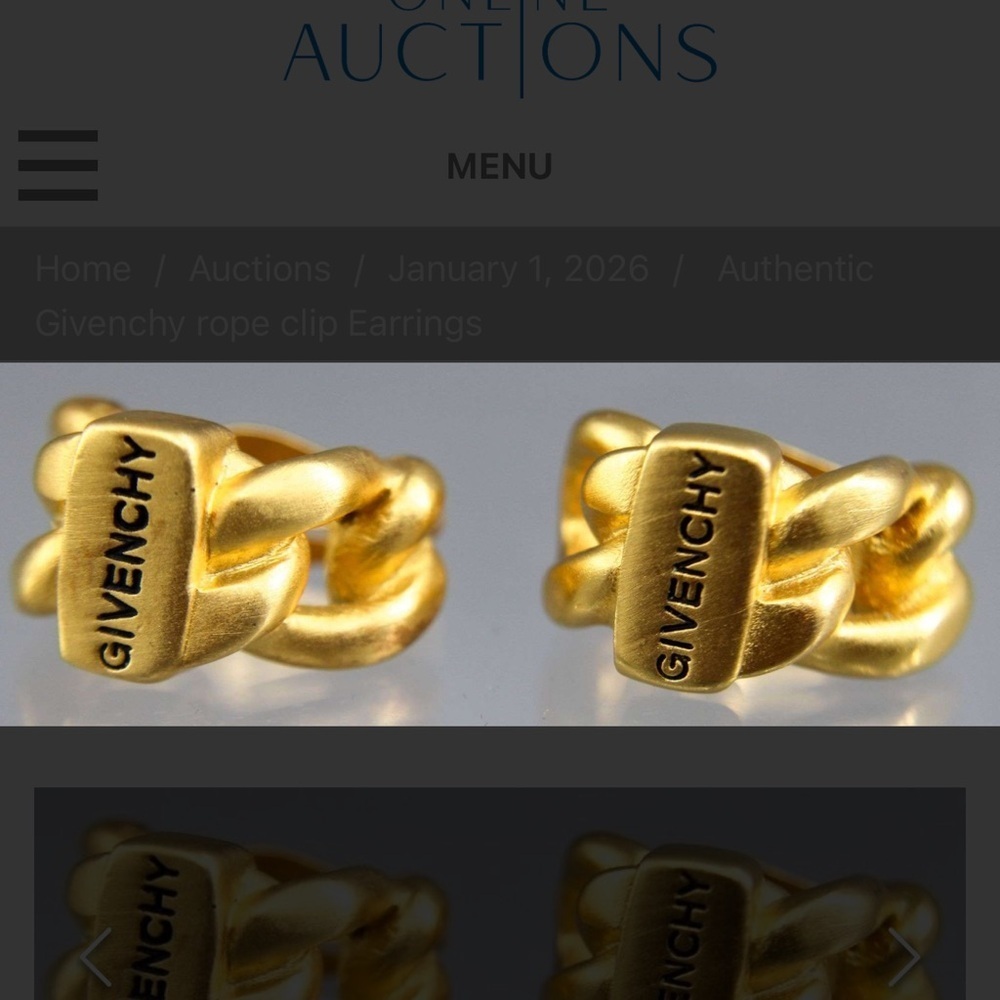 Givenchy Gold Chain Snap back earrings.